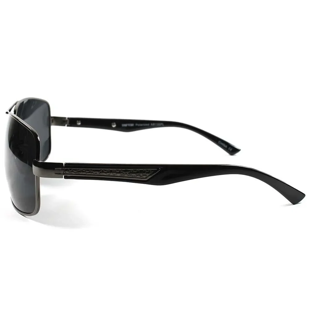 Anti Glare Driving Stylish Black Air Force Style Rectangle Polarized Sunglasses
